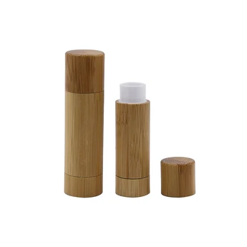 

3g 5g 3ml 5ml Natural empty bamboo cosmetic container lip balm Lipstick tubes makeup packaging