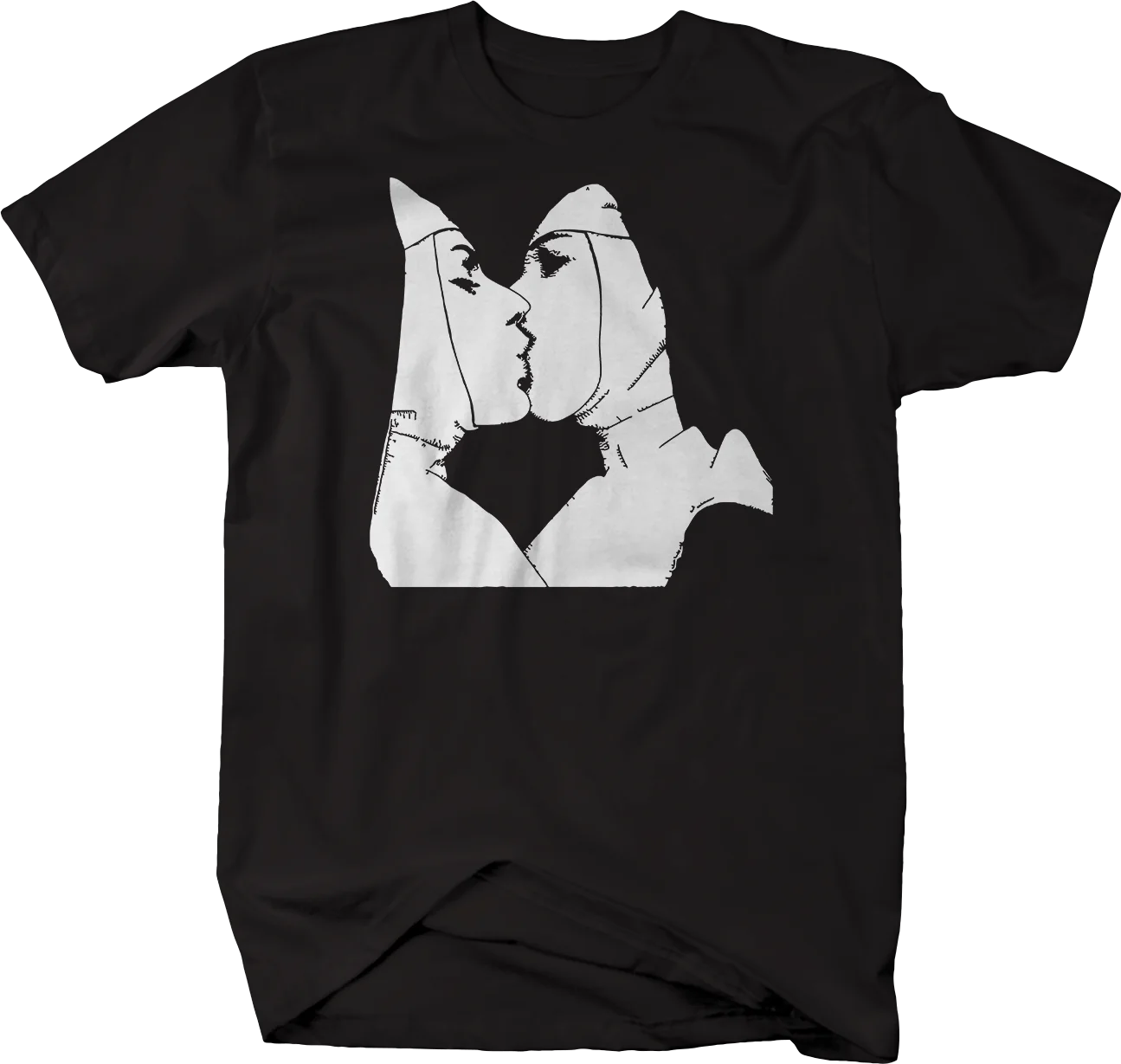 

Nun's Making Out Sister Love Church Lesbian Gay TshirtMen T Shirts Short