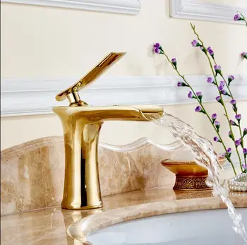

6 Colors New Fashion swivel Golden Brass basin faucet Deck Mounted Bathroom faucet Single Handle banheiro torneira JM3250