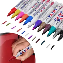  Colorful Waterproof pen Car Tyre Tire Tread CD Metal Permanent Paint markers Graffiti Oily Marker Pen Marcador Caneta Stationery 