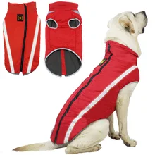 Manteau coupe-vent réfléchissant pour chiens, veste chaude d'hiver pour moyens et grands chiens, vêtements pour animaux de compagnie Golden Retriever Bulldog