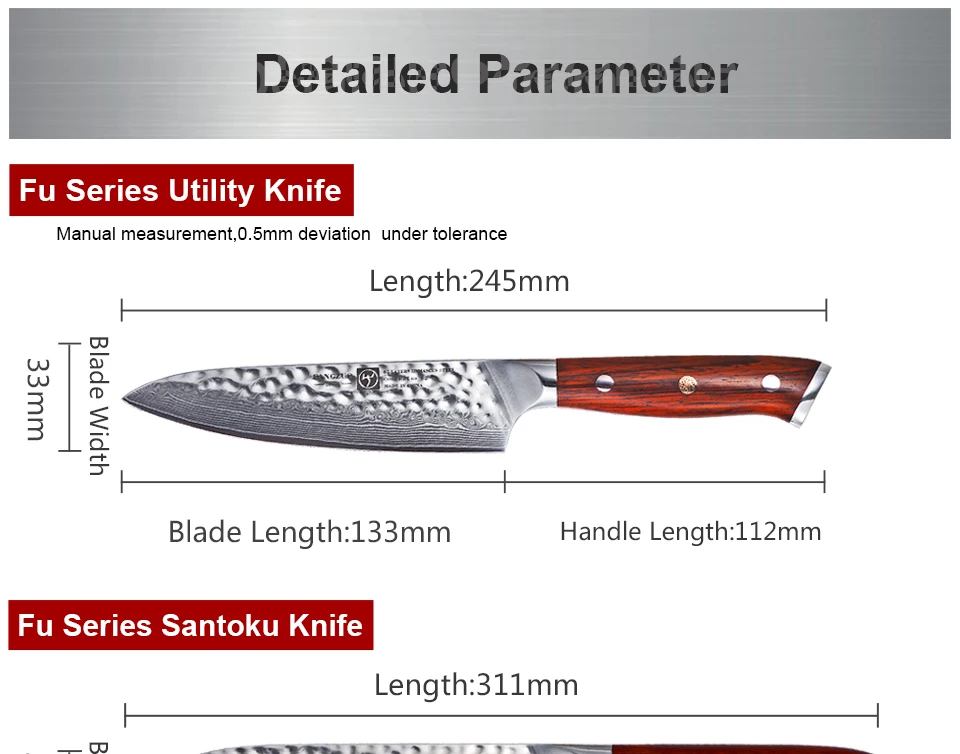 FANGZUO, японский дамасский стальной кухонный нож, набор, ручка из нержавеющей стали, шеф-повара, Santoku, Кливер, универсальные ножи, наборы кухонных ножей