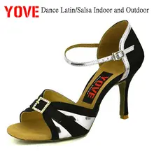 YOVE стиль LD-3028 танцевальная обувь Бачата/Сальса крытый и открытый Женская танцевальная обувь