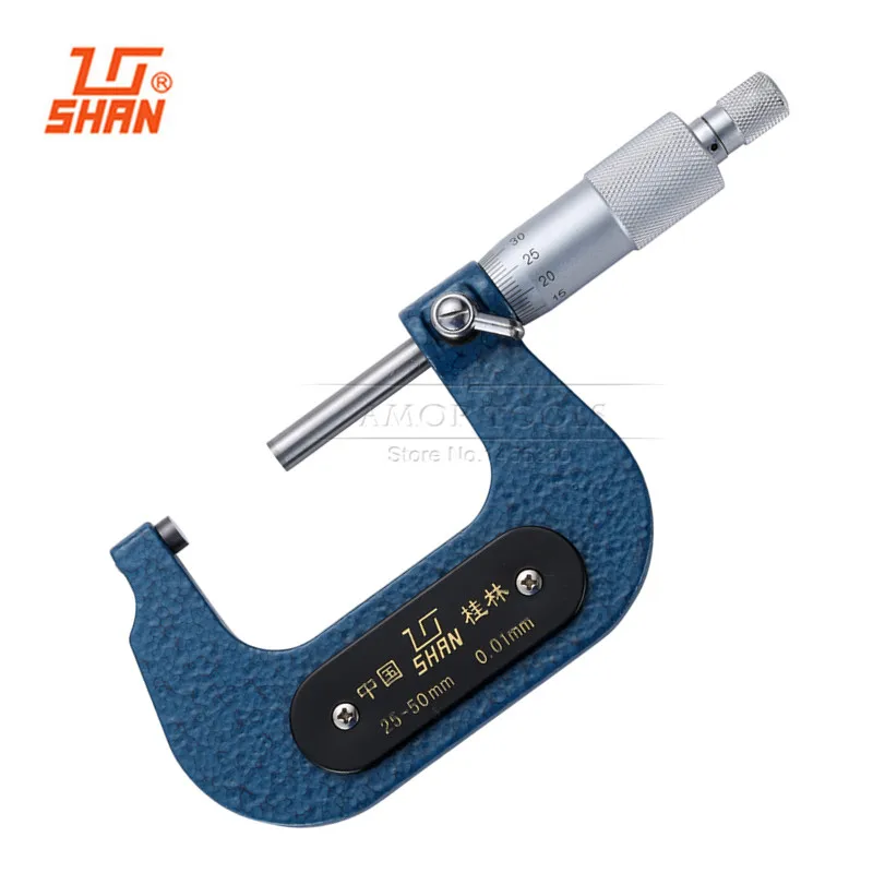 SHAN Outside Micrometer 25 50mm/0.01mm Standards Metric Carbide Screw Thread Gauge Vernier