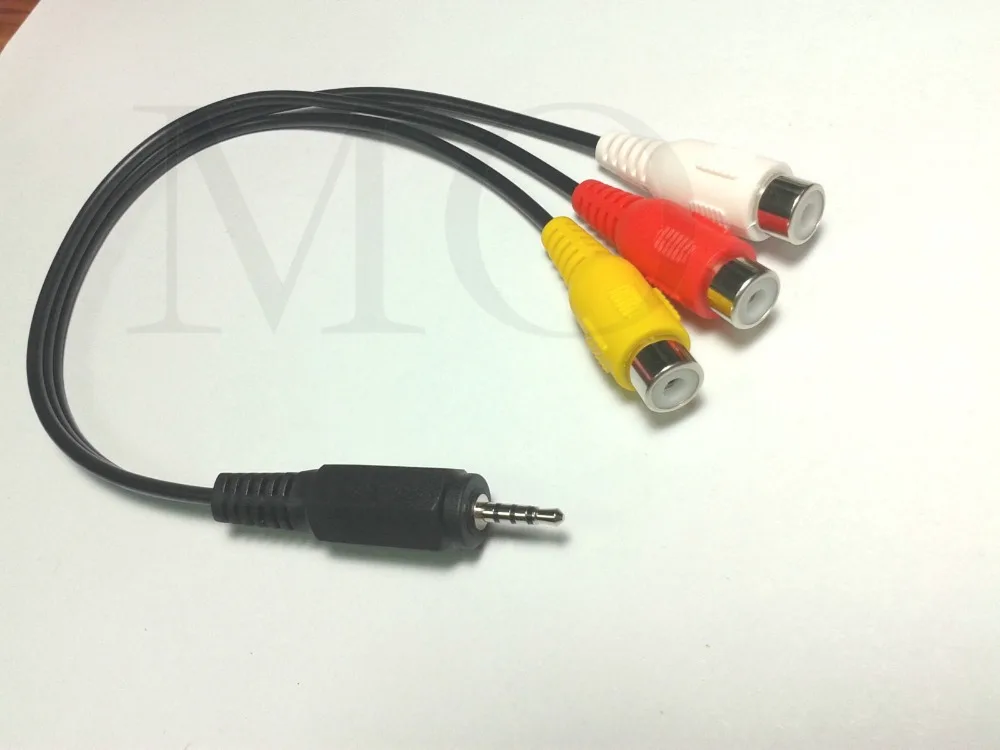 20 шт. X 2 5 мм стерео 4 полюсный штекер на 3 RCA Женский Аудио Видео AV Кабель адаптер|plug