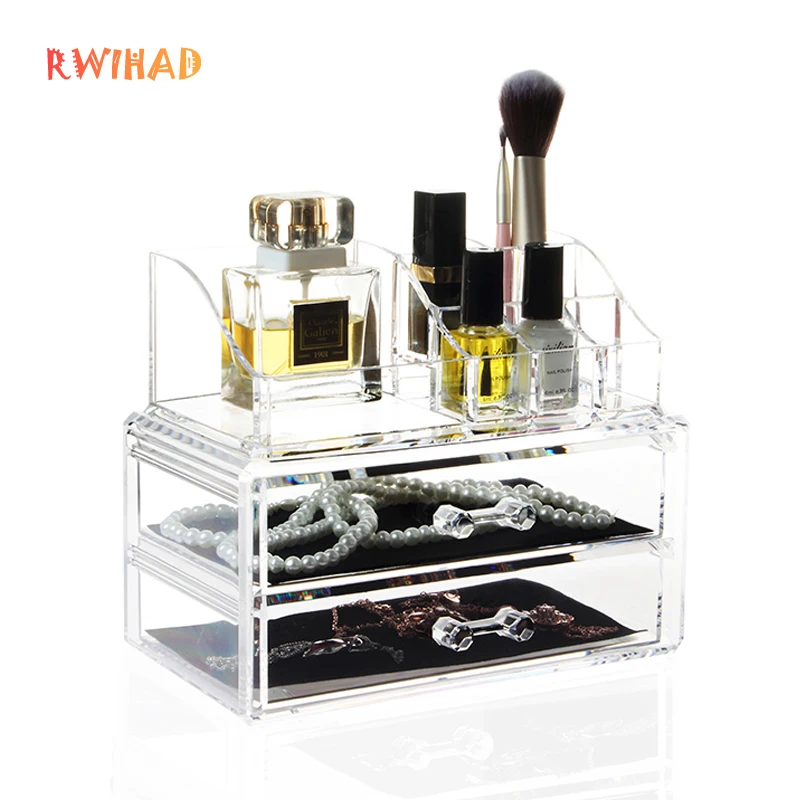 Crystal Acrylic Case Cosmetic Makeup Organize Box With Drawer