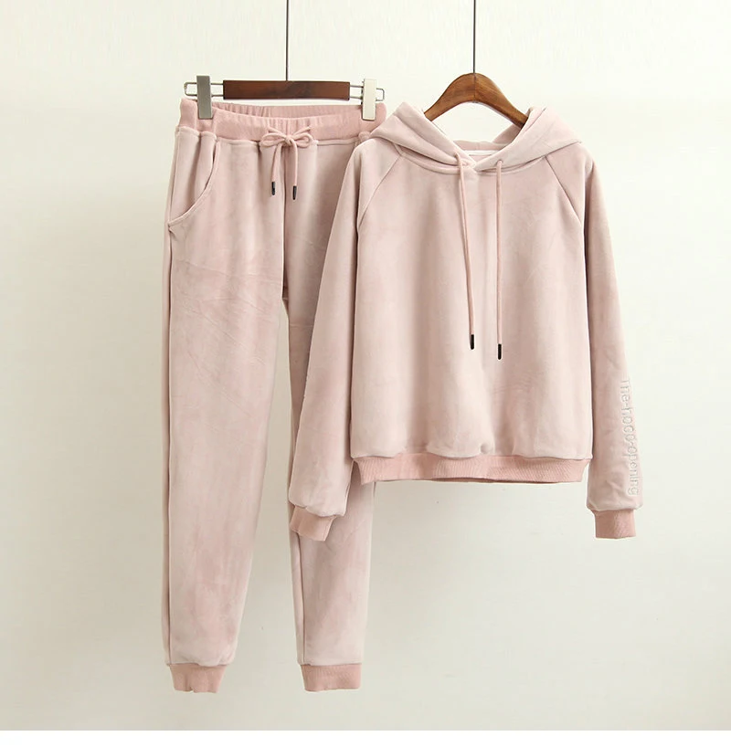 pink velvet tracksuit