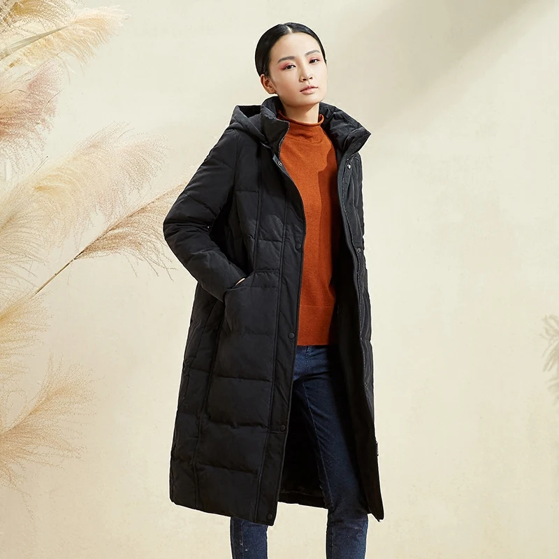 

90% White duck down jacket coat women's 2018 High-grade winter down jackets women thicken warm hooded down jacket Ms long jacket