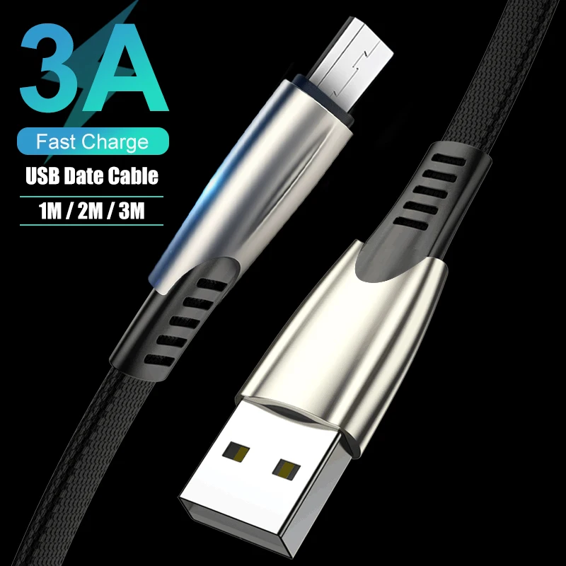 

3.0A Fast Charging Micro Usb Cable For Xiaomi Redmi K20 Pro 1m 2m 3m Android Mobile Phone USB Charging Microusb Charger Cord