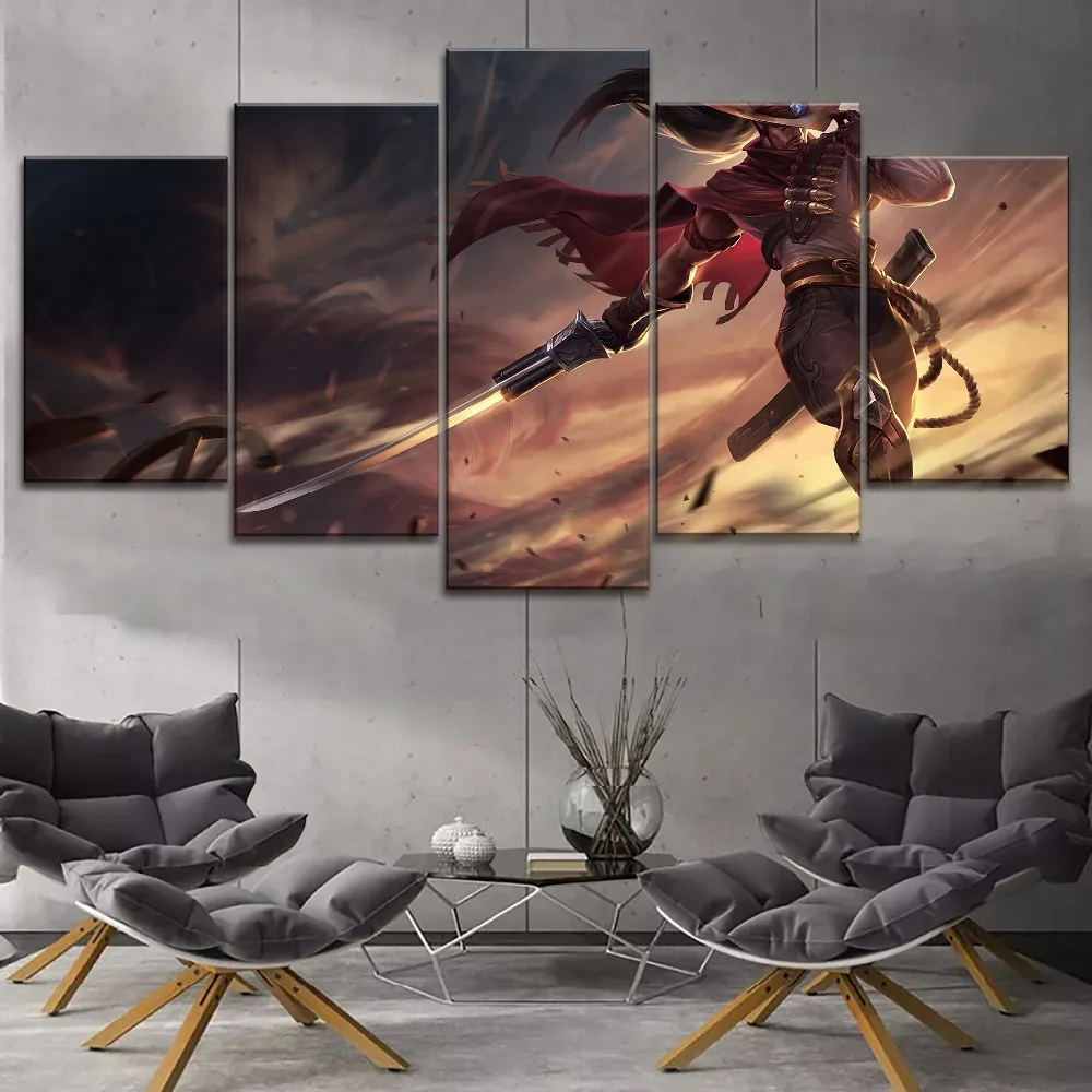 

Modular Picture Game Immortal Journey League of Legends Jax Poster 5 Piece Canvas Printing Modern Home Decor Wall Art Pictures