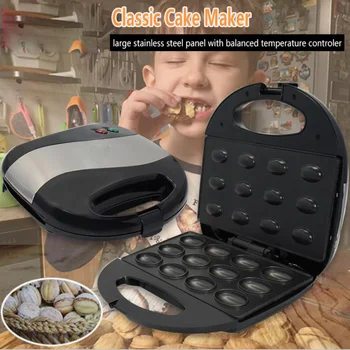 

Mini Sandwich Iron Toaster Baking Breakfast Pan Oven Electric Walnut Cake Maker Automatic Mini Nut Waffle Bread Machine