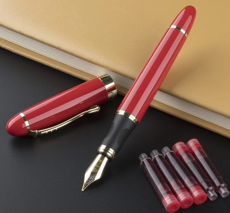 Jinhao 450 перьевая ручка полностью Металлическая Золотая клипса роскошные ручки Jinhao X450 0,5 мм Средний наконечник Бизнес Офис школа+ набор чернил - Цвет: 20