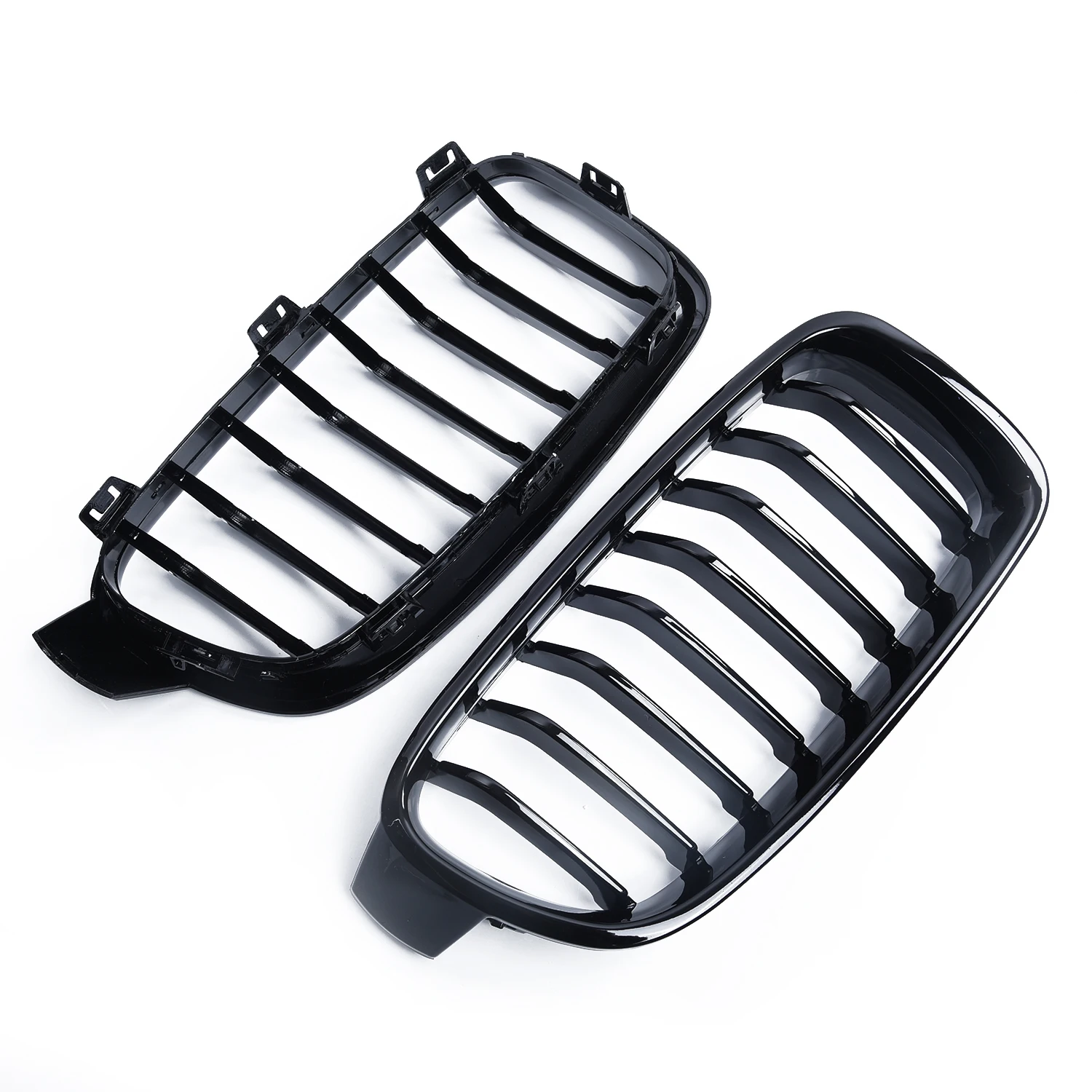 

For BMW F30 F31 3 Series 12-16 Kidney Grill Grille Hood Gloss Black Protector 2X