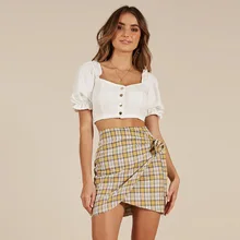 Красивые пикантные модные женские туфли юбка Асимметричный Короткие середине талии дамы юбки мини-клуб вечерние юбка