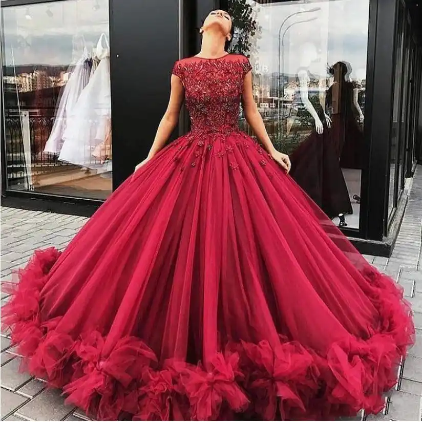 Red Puffy Prom Dress Latvia, SAVE 47 