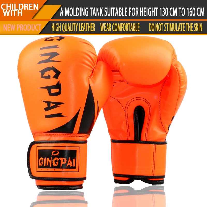 PU Leather Boxing Gloves Kid Sanda Sparring Sandbag MMA Muay Thai Mitts Training 