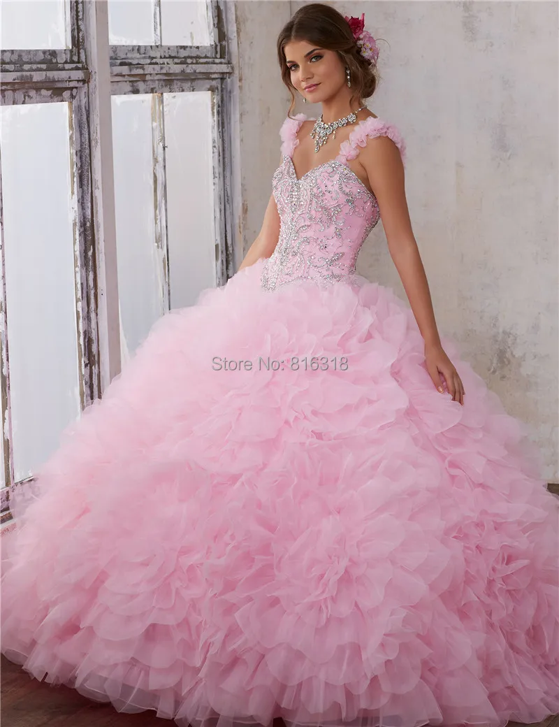 Light Pink Quinceanera Dresses 2017 Cheap Sweet 16 Dresses Debutante
