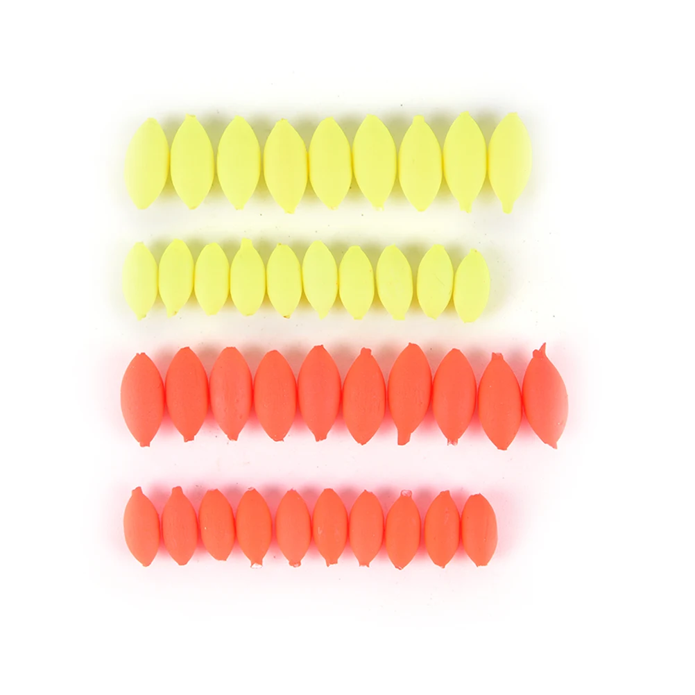 100Pcs Red/Yellow Oval Mini Fishing Float Bobber Rig Making Fishing