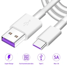 Кабель USB 5A type C для huawei P30 P20 Pro lite Mate20 10 Pro P10 Plus lite USB 3,1 type-C супер зарядное устройство USB-C кабель