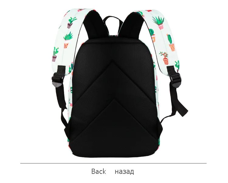 WINNER Water Resistant Fashion Cactus Printed School Backpack Polyester 14 Inch Laptop Cute Bookbag For Teenage Girls (6)