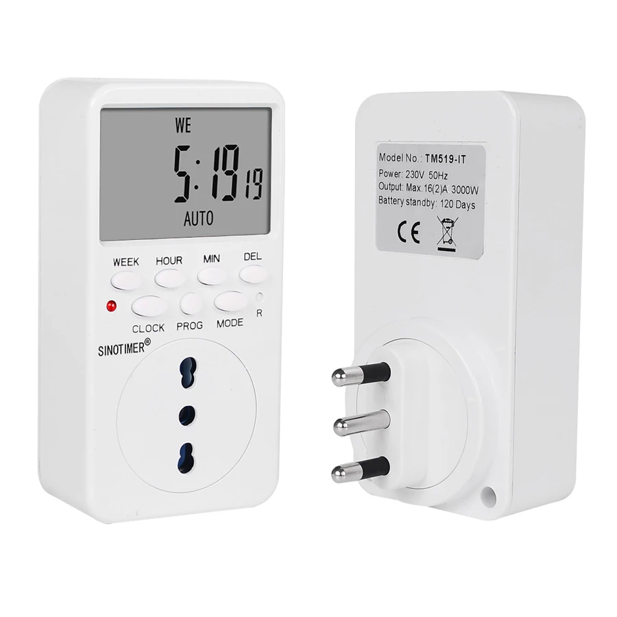 TM519 BR EU UK US IL IT 220V 110V Time plug Timer AC Plug Power Socket Switch Outlet Clock Programmable Plug|Таймеры| |