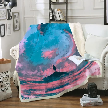 

New 2019 Graphic Printed Velvet Plush Throw Blanket Bedspread for Kids Girls Sherpa Blanket Travel Couch Quilt DIY Design
