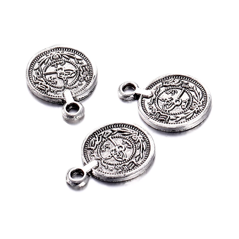 

20Pcs/Lot 12mm Wholesale Bohemian Coin Style Round Alloy Pendant Charms for Handmade DIY Jewelry Making Accessories Findings