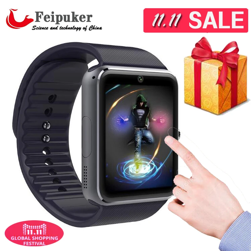 Smart Watch GT08 Clock With Sim Card Slot Push Message Bluetooth Connectivity Android Phone Better Than