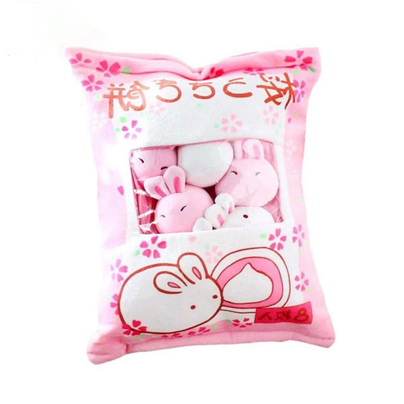 Pacote de Crianças de Pelúcia Bonito Bolsas Grandes Lanche Pudim Coelho Travesseiro Boneca Simulação Inovador Lanches Bonecas um Animal 1pc 45cm 4 Almofadas de pelúcia