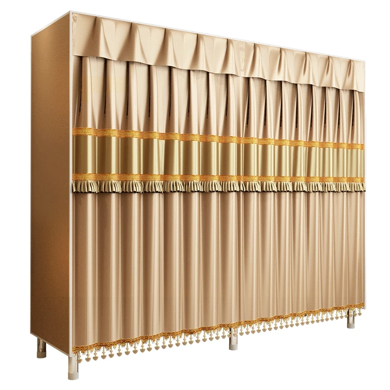 

20%Cloth Wardrobe New Simple Modern Fabric Large Steel Frame Fully Closed Assembly Home Bedroom Storage Wardrobe