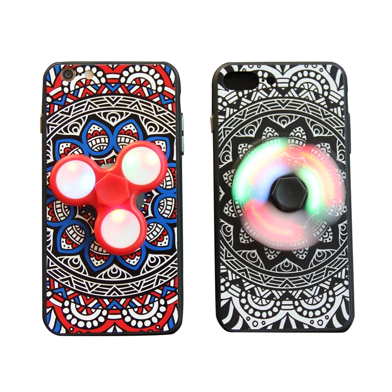 Fidget LED lighter Spinner Case For iPhone 7 Plus 6 6s Plus Hand