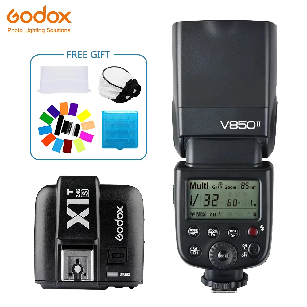 

Godox V850II Speedlite lithium battery flash Wireless 2.4G GN60+X1T-S Transmitter Wireless Flash Trigge for sony Camera A7 A7S