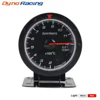 Dynoracing 60 มม. เครื่องวัดอุณหภูมิแก๊สไอเสียเครื่องวัด EGT/EXT Temp Gauge สีแดง & สีขาวขนาดกับ EGT sensor BX101474