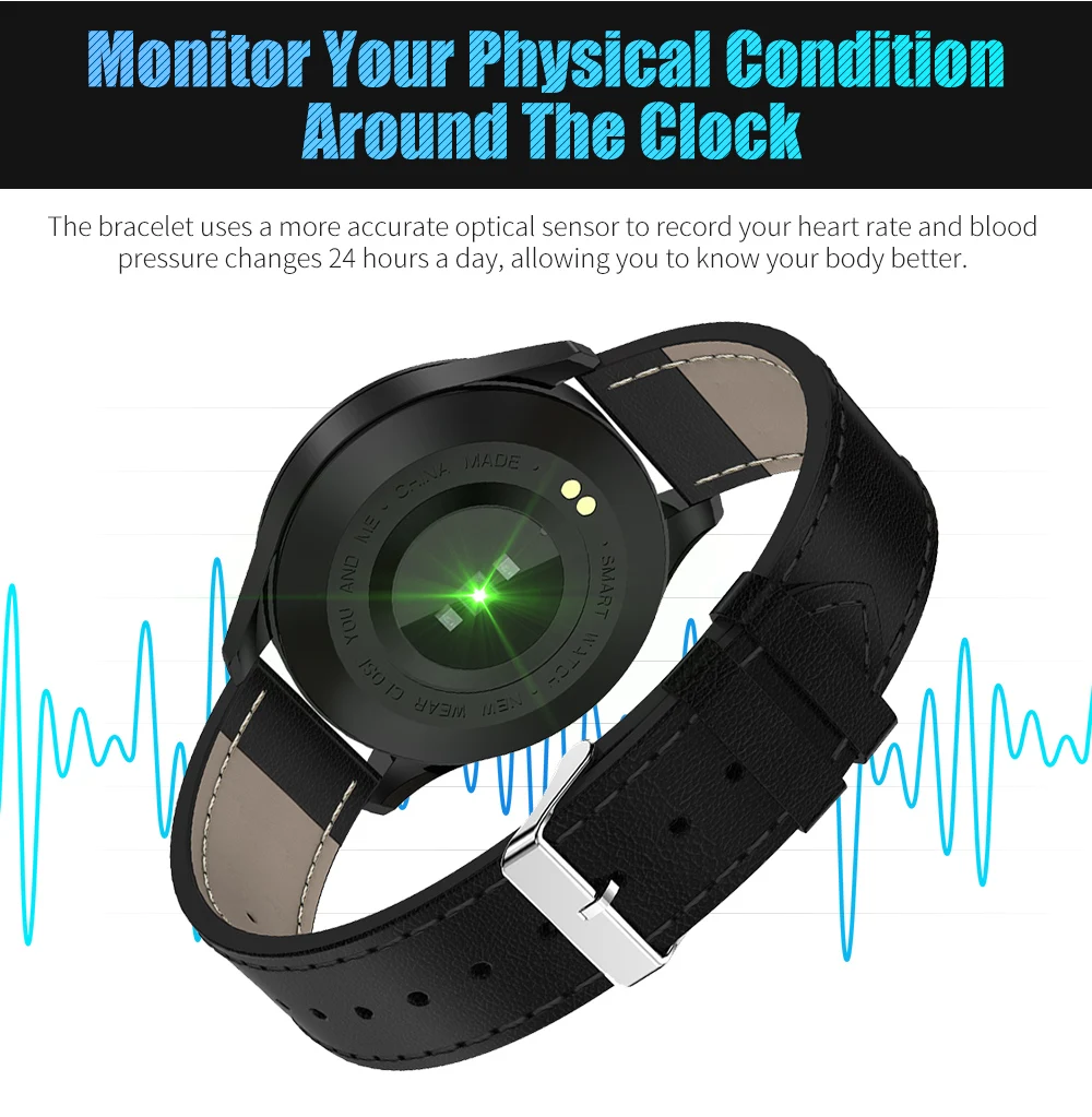 RUNDOING Q9 Смарт-часы водонепроницаемый монитор сердечного ритма Smartwatch мужские модные фитнес-трекер для android и IOS