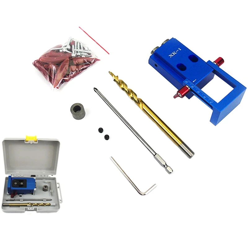 

ELEG-Fengsen Woodworking Pocket Clamp Kit Xk-1 Woodworking Oblique Hole Punch Oblique Hole Locator Woodworking Tools(A)