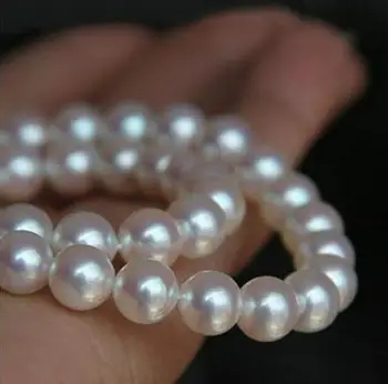 

Jewelry Pearl Necklace 925 silver real natural big 8-9-10mm very strong natural pearl necklace round genuine send Free Shipping
