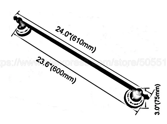 Towel Bars Antique Brass Bathroom Shelf Towel Holder Hanger Towel Single Rail Wall Bathroom Accessories Towel Rack zba402