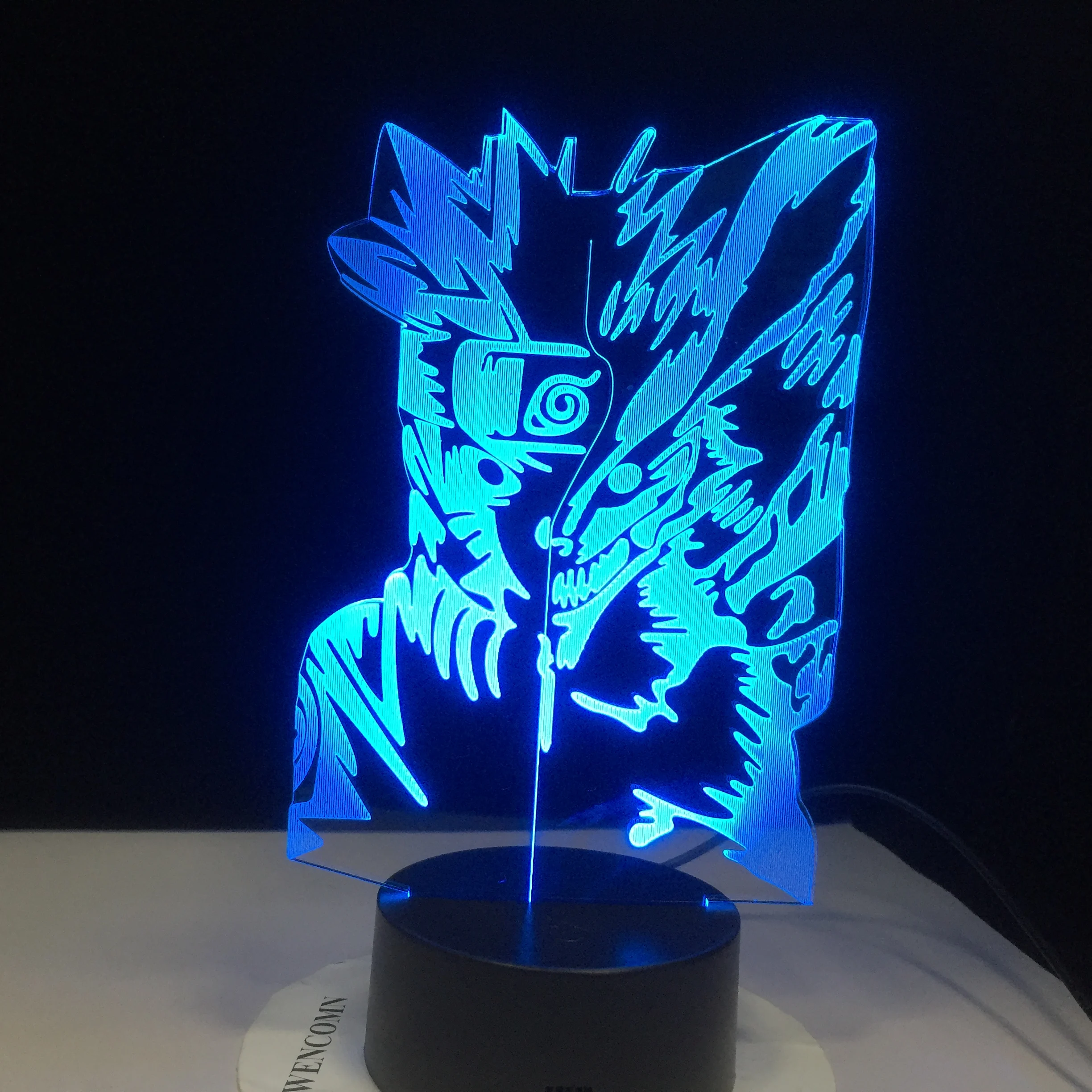 Наруто фигурку Uzumaki 3D светодиодный ночник настольная лампа новинка украшение для