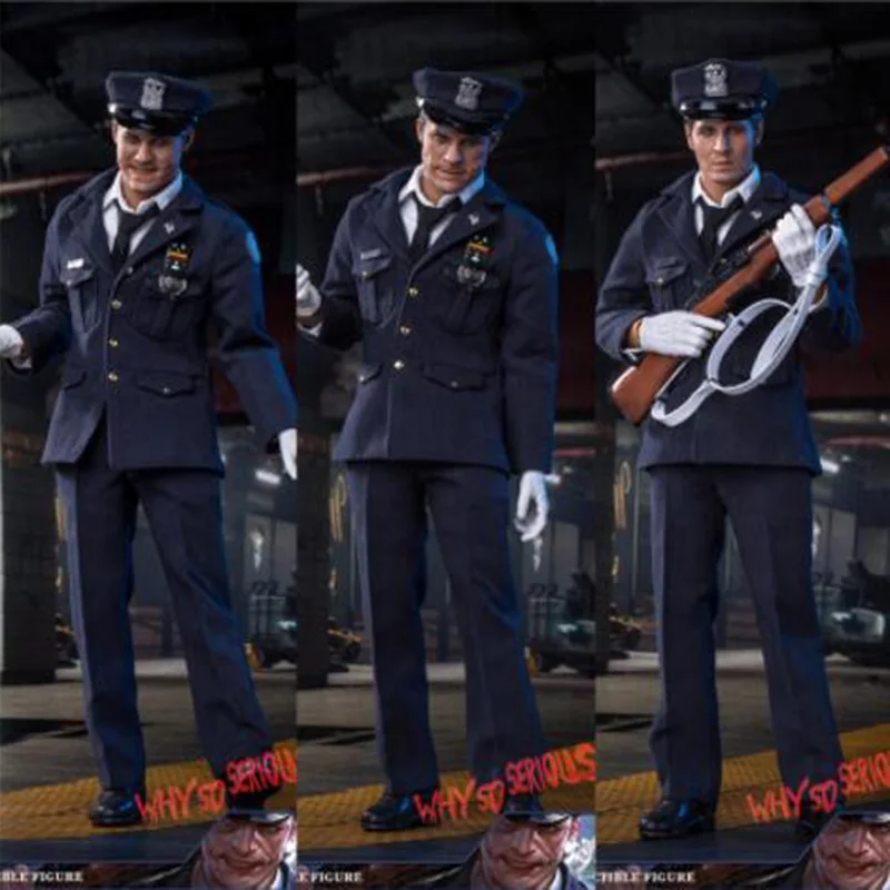 

1/6 Scale Full Set Policeman Uniform Clown Batman Heath Ledger Joker with 3 Heads Sculpts for Fans Holiday Gift Collections