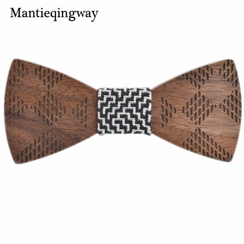 Mantieqingway деревянный горошек галстук-бабочка для мужчин Мода ручной работы деревянный мужской галстук-бабочка Бабочка Свадебный галстук для мужчин костюм аксессуар Gravata - Цвет: 003