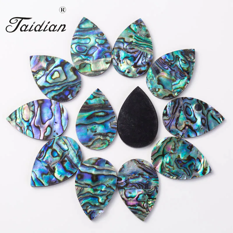 

Teardrop Natural Abalone cabochon Shell sheet slabs stone cabochon without holes 20pcs/lot AM TAIDIAN