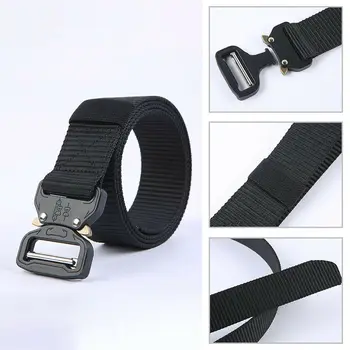 

Harnesses Men Army Combat Belt Heavy Duty Waist Belt Tactical Military Nylon BeltTraining Hunting Accessories with Metal Buckle