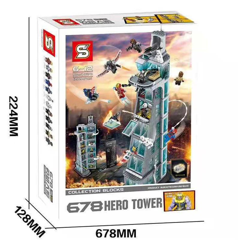 

SH678 Avenger Attack on Avengers Tower 7th floor Building Blocks Marvel Super Heroes Figures Compatible 76038