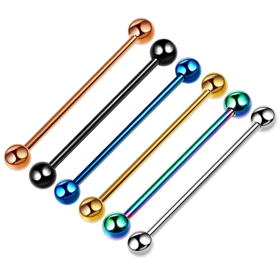 

6pcs Steel Piercing Industrial Piercing Orelha Cartilagem Industrial Barbells Earring Piercing Bar Scaffold Ear Cartilage Helix