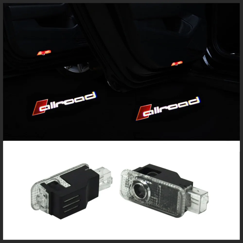 2x Led Door Warning Light With Sline Logo Projector For Audi Allroad A3