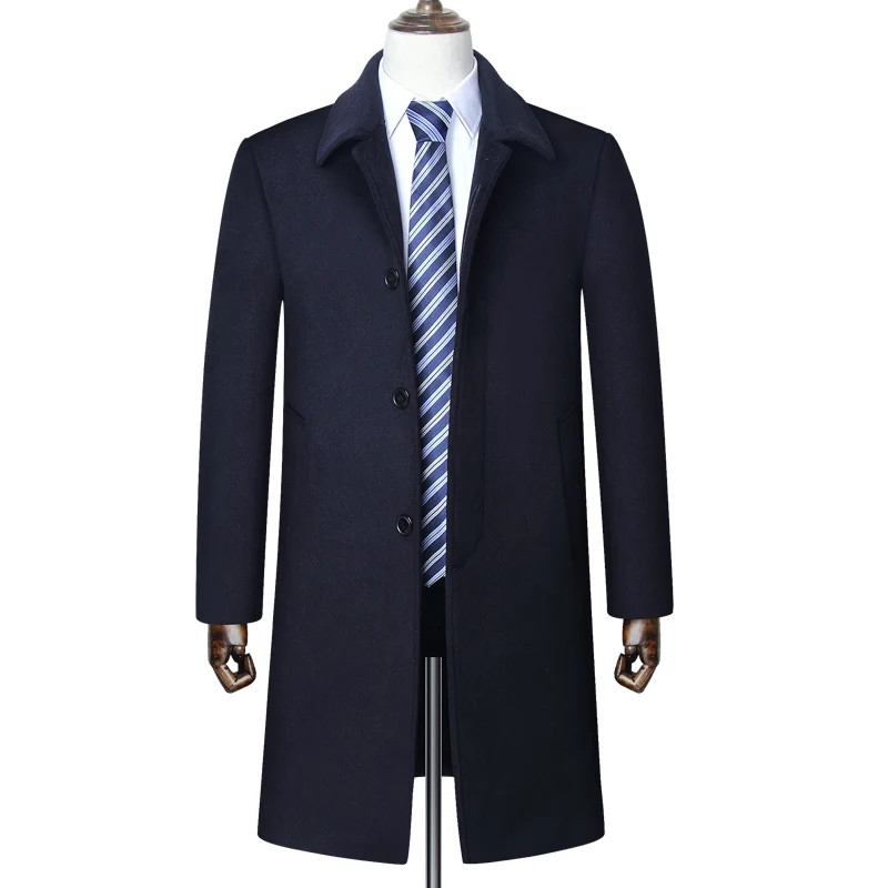 Новинка, мужские шерстяные пальто со съемным меховым воротником, мужские длинные ветровки на осень и зиму, L-4XL, Топ Дизайн, мужские пальто