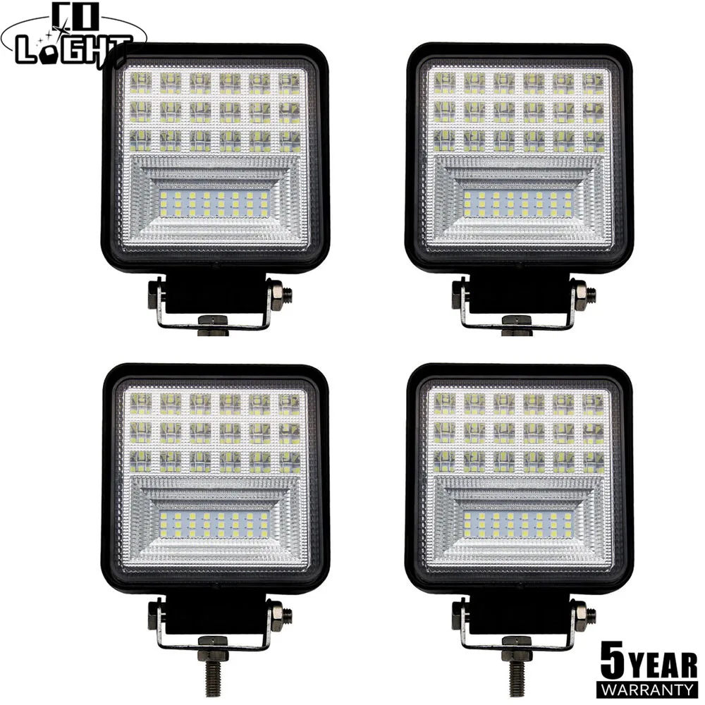 

CO LIGHT 4X 63W Led Offroad Lights for Truck Kamaz Tractor Lada 4X4 Jeep Wrangler Motorcycle Light Flood Beam Led Work Light 12V
