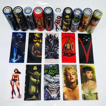 

10-20pcs/pack PVC 18650 battery skin Protective Skin For Battery Movie Star Series Mixed Color 18650 Battery Sticker