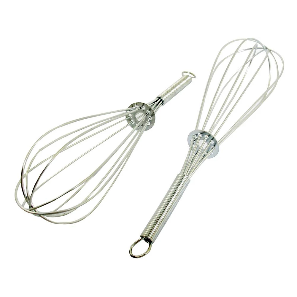 2Pcs Stainless Steel Grip Wire Whisk Mixer Egg Beater 18cm Longin Egg Beaters from Home