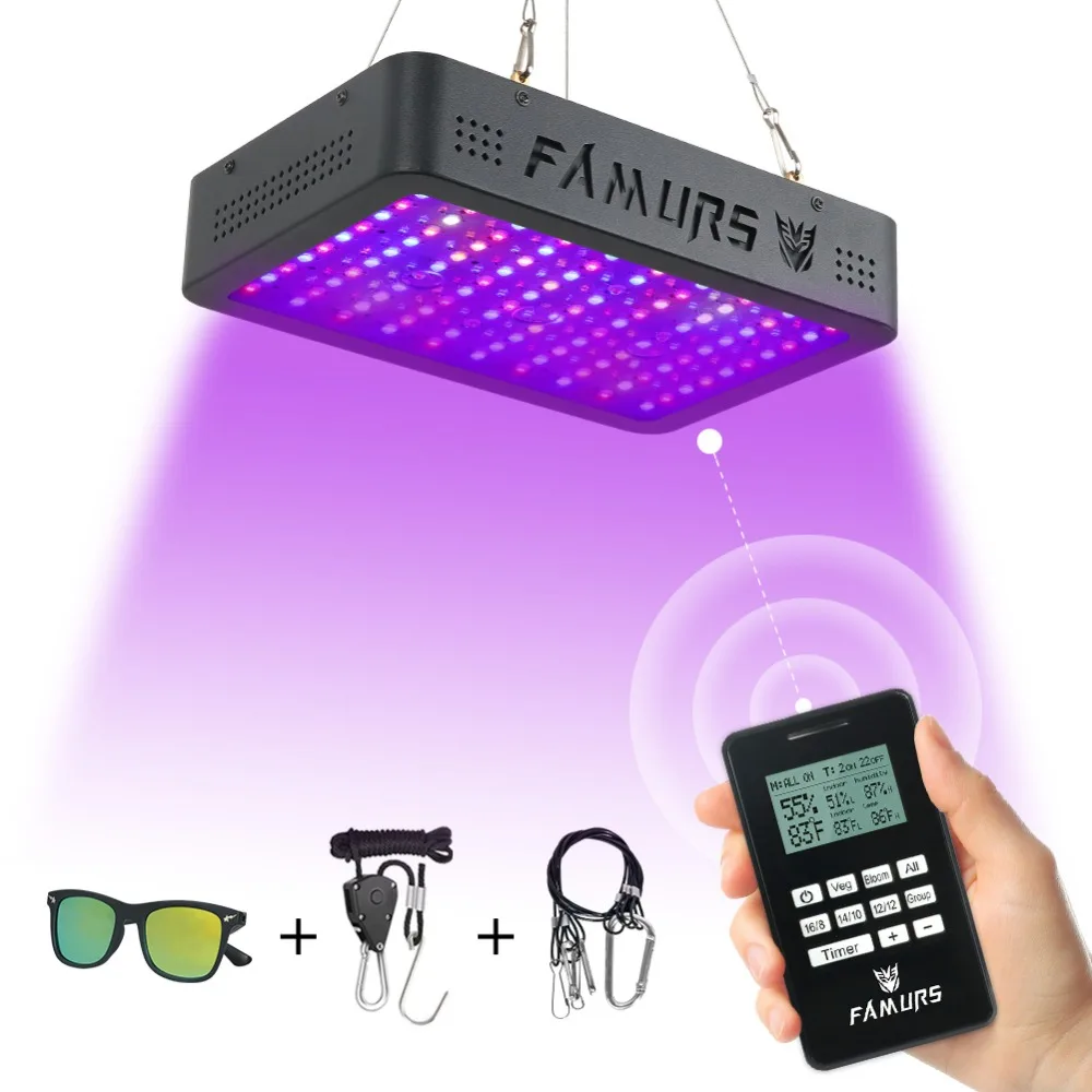 

Famurs led grow light 1000W Full Spectrum Veg/Bloom Timer Group remote control lamp for plants Indoor phyto lamp grow tent